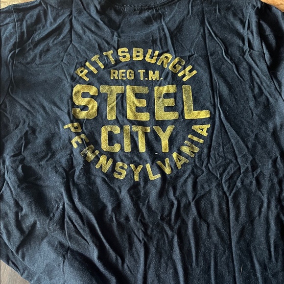 Black Short Sleeve Pittsburgh Steel City Men's Tee - Picture 3 of 3